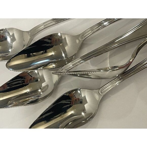 Set Of 8 Vintage Serrated edge citrus Oneida Stainless Steel Demitasse Spoons 4. - Picture 6 of 15